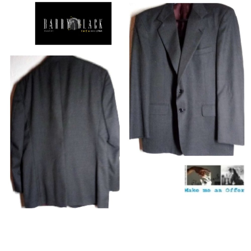 Barry Black Green Tiny Houndstooth Blazer Size 44